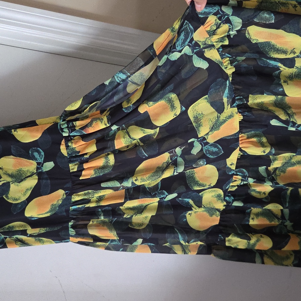 L'ATISTE Black and Yellow Maxi Dress